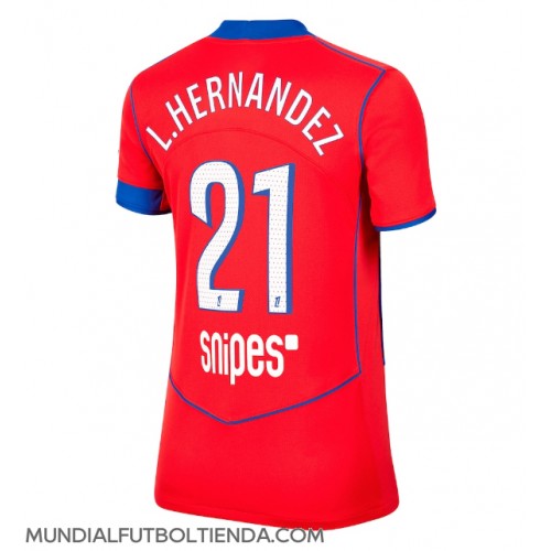 Camiseta Paris Saint-Germain Lucas Hernandez #21 Tercera Equipación Replica 2025-26 para mujer mangas cortas Camiseta Paris Saint-Germain Lucas Hernandez #21 Tercera Equipación Replica 2025-26 para mujer mangas cortas